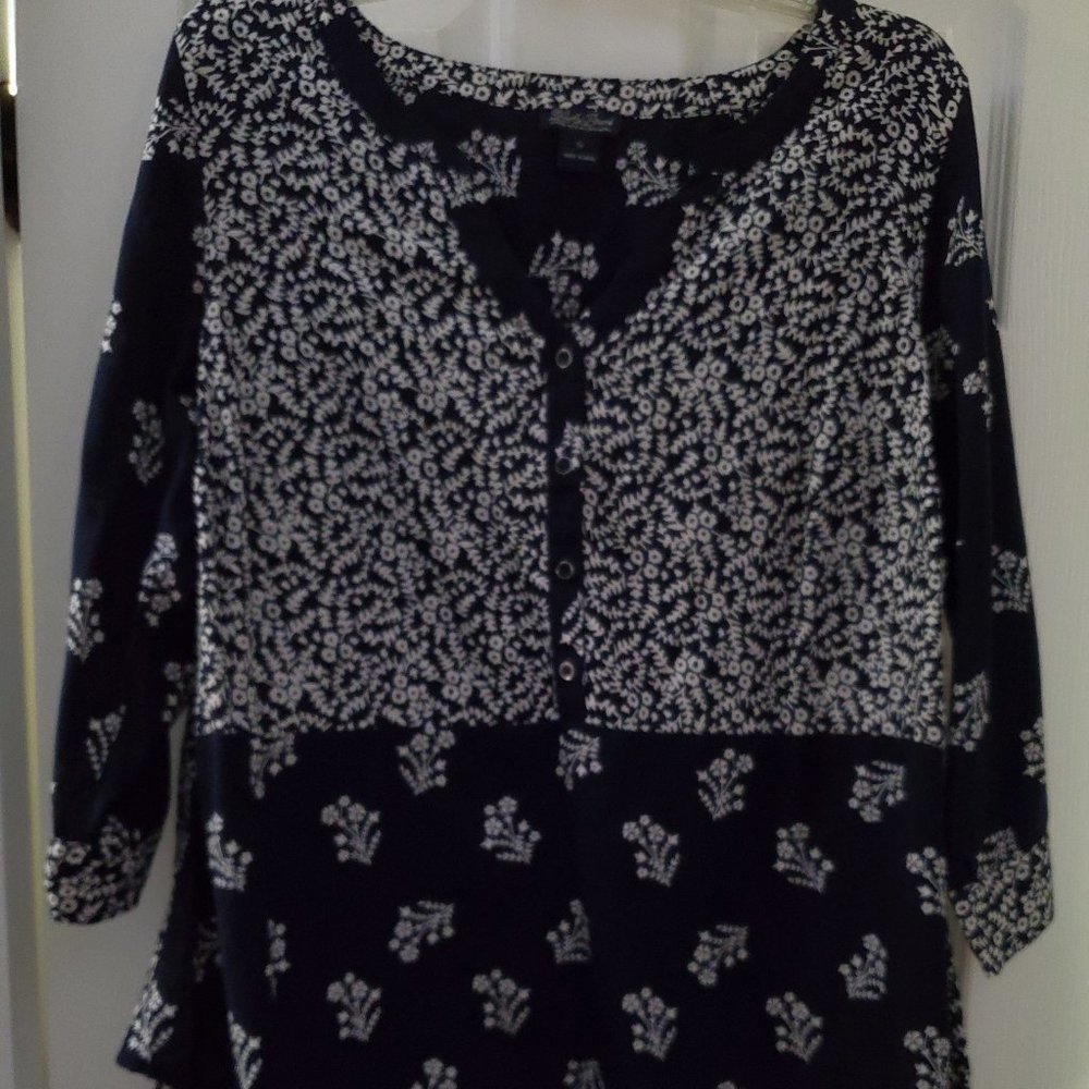 Lucky Brand Pieced Cotton Blouse 1X Unworn